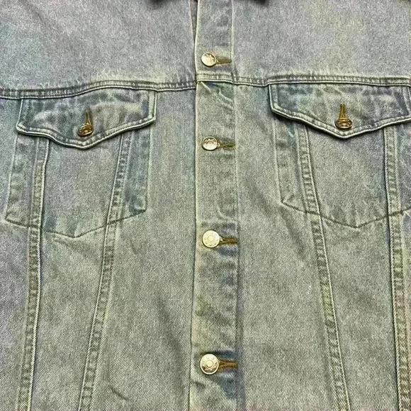 Monroe & Main Ladies
USA Flag Denim Jean Jacket Size XL Buttons Light Blue - Picture 5 of 11